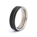 6 mm facettierter Volltitanring - Alter Silver